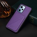 For Xiaomi Redmi Note 12 Pro 5G Global D04 Calf Texture Dual Card Slot Holder Phone Case(Purple)