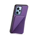 For Xiaomi Redmi Note 12 Pro 5G Global D04 Calf Texture Dual Card Slot Holder Phone Case(Purple)