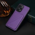 For Xiaomi Redmi Note 12 Turbo / Poco F5 D04 Calf Texture Dual Card Slot Holder Phone Case(Purple)