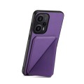 For Xiaomi Redmi Note 12 Turbo / Poco F5 D04 Calf Texture Dual Card Slot Holder Phone Case(Purple)