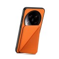 For Xiaomi 14 Ultra D04 Calf Texture Dual Card Slot Holder Phone Case(Orange)