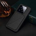 For Xiaomi 14 Pro D04 Calf Texture Dual Card Slot Holder Phone Case(Black)