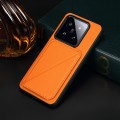 For Xiaomi 14 Pro D04 Calf Texture Dual Card Slot Holder Phone Case(Orange)