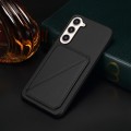 For Samsung Galaxy S23+ 5G D04 Calf Texture Dual Card Slot Holder Phone Case(Black)