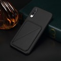 For Samsung Galaxy A70 D04 Calf Texture Dual Card Slot Holder Phone Case(Black)