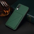 For Samsung Galaxy A70 D04 Calf Texture Dual Card Slot Holder Phone Case(Green)