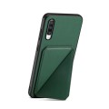 For Samsung Galaxy A70 D04 Calf Texture Dual Card Slot Holder Phone Case(Green)