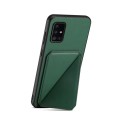 For Samsung Galaxy A51 4G D04 Calf Texture Dual Card Slot Holder Phone Case(Green)