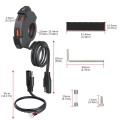 Faucet Type Motorcycle USB Fast + Waterproof Type-C Charging Socket(Black)