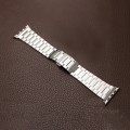 For Apple Watch SE 2023 44mm Three-bead Butterfly Buckle Metal Watch Band(Silver)
