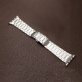 For Apple Watch Ultra 2 49mm Three-bead Butterfly Buckle Metal Watch Band(Silver)