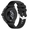 For Xiaomi Watch 2 Liquid Glossy Silver Buckle Silicone Watch Band(Black)