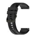 For Honor Watch GS 4 Striped Stainless Steel Buckle Silicone Watch Band(Black)