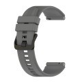 For Honor Watch GS 4 Striped Stainless Steel Buckle Silicone Watch Band(Dark Grey)