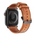 For Apple Watch Ultra 2 49mm DUX DUCIS Business Genuine Leather Watch Strap(Khaki)