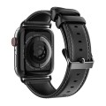 For Apple Watch Series 6 40mm DUX DUCIS Business Genuine Leather Watch Strap(Black)