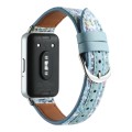 For Samsung Galaxy Fit 3 Woolen Leather Watch Band(Blue)