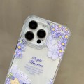 For iPhone 15 Crystal Ice Cooling Shockproof TPU Phone Case(Yellow Flower)