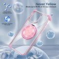 For iPhone 15 Pro Gold Shield CD Pattern MagSafe Magnetic Phone Case with Rotating Stand(Transparent