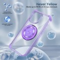For iPhone 15 Gold Shield CD Pattern MagSafe Magnetic Phone Case with Rotating Stand(Transparent Pur