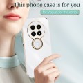 For Realme 12 5G XINLI Straight 6D Plating Gold Edge TPU Shockproof Case with Ring Holder(White)