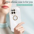 For Xiaomi Civi 4 Pro XINLI Straight 6D Plating Gold Edge TPU Shockproof Case with Ring Holder(White