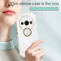 For Xiaomi Redmi A3 XINLI Straight 6D Plating Gold Edge TPU Shockproof Case with Ring Holder(White)