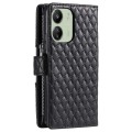 For Xiaomi Redmi 13C 4G/5G Glitter Lattice Zipper Wallet Leather Phone Case(Black)