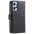 For Xiaomi Redmi Note 12 4G Global Glitter Lattice Zipper Wallet Leather Phone Case(Black)