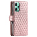 For Xiaomi Redmi Note 12 5G Glitter Lattice Zipper Wallet Leather Phone Case(Rose Gold)