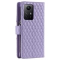 For Xiaomi Redmi Note 12S Glitter Lattice Zipper Wallet Leather Phone Case(Purple)
