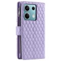 For Xiaomi Redmi Note 13 5G Glitter Lattice Zipper Wallet Leather Phone Case(Purple)