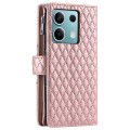 For Xiaomi Redmi Note 13 5G Glitter Lattice Zipper Wallet Leather Phone Case(Rose Gold)