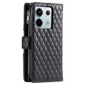 For Xiaomi Redmi Note 13 Pro 5G Glitter Lattice Zipper Wallet Leather Phone Case(Black)