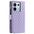 For Xiaomi Redmi Note 13 Pro 5G Glitter Lattice Zipper Wallet Leather Phone Case(Purple)