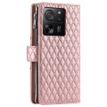 For Xiaomi Redmi K60 Ultra Glitter Lattice Zipper Wallet Leather Phone Case(Rose Gold)