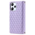 For Xiaomi Poco M6 Pro 5G Glitter Lattice Zipper Wallet Leather Phone Case(Purple)