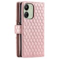 For Xiaomi Poco C65 Glitter Lattice Zipper Wallet Leather Phone Case(Rose Gold)