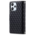 For Xiaomi Redmi Note 12R Glitter Lattice Zipper Wallet Leather Phone Case(Black)