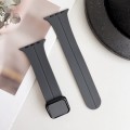 For Apple Watch SE 2023 44mm Magnetic Square Buckle Silicone Watch Band(Dark Grey)