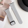 For Apple Watch SE 2023 44mm Magnetic Square Buckle Silicone Watch Band(Cloud Gray)