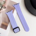 For Apple Watch SE 2023 44mm Magnetic Square Buckle Silicone Watch Band(Lilacs Purple)