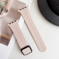 For Apple Watch SE 2023 40mm Magnetic Square Buckle Silicone Watch Band(Sand Pink)