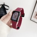 For Apple Watch SE 2023 40mm Magnetic Square Buckle Silicone Watch Band(Wine Red)