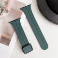 For Apple Watch SE 2023 40mm Magnetic Square Buckle Silicone Watch Band(Pine Green)