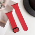 For Apple Watch Ultra 2 49mm Magnetic Square Buckle Silicone Watch Band(Red)