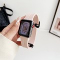 For Apple Watch Series 9 45mm Magnetic Square Buckle Silicone Watch Band(Sand Pink)