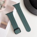 For Apple Watch Series 9 45mm Magnetic Square Buckle Silicone Watch Band(Pine Green)