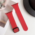 For Apple Watch Series 9 41mm Magnetic Square Buckle Silicone Watch Band(Red)