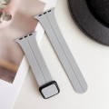 For Apple Watch Ultra 49mm Magnetic Square Buckle Silicone Watch Band(Cloud Gray)